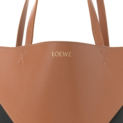 Loewe Shiny Calfskin Medium Puzzle Fold Tote Warm Desert Black 7 of 16