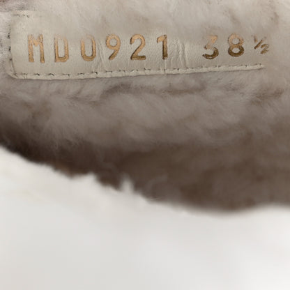 Christian Dior Shearling Canvas Lurex Embroidered Dway 10mm Slide Sandals 38.5 Natural Platinum 6 of 8