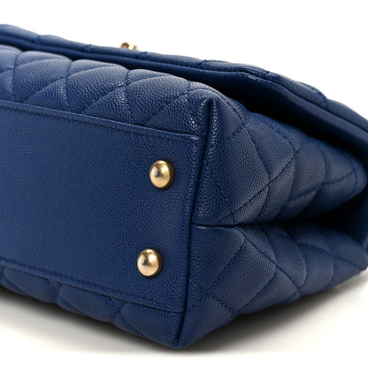 Chanel Caviar Elaphe Quilted Mini Coco Handle Flap Blue 11 of 11