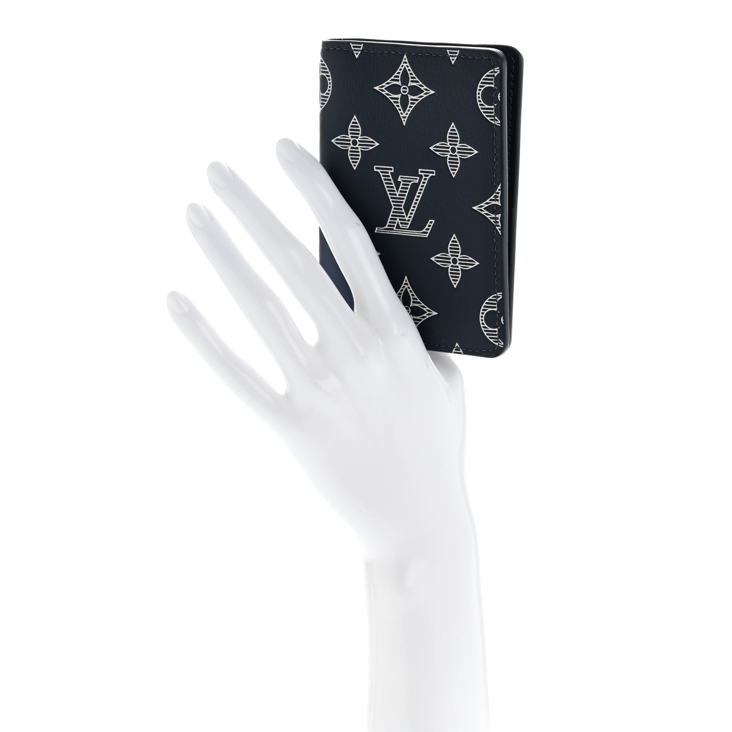 Calfskin Monogram Shadow Pocket Organizer Navy Blue White