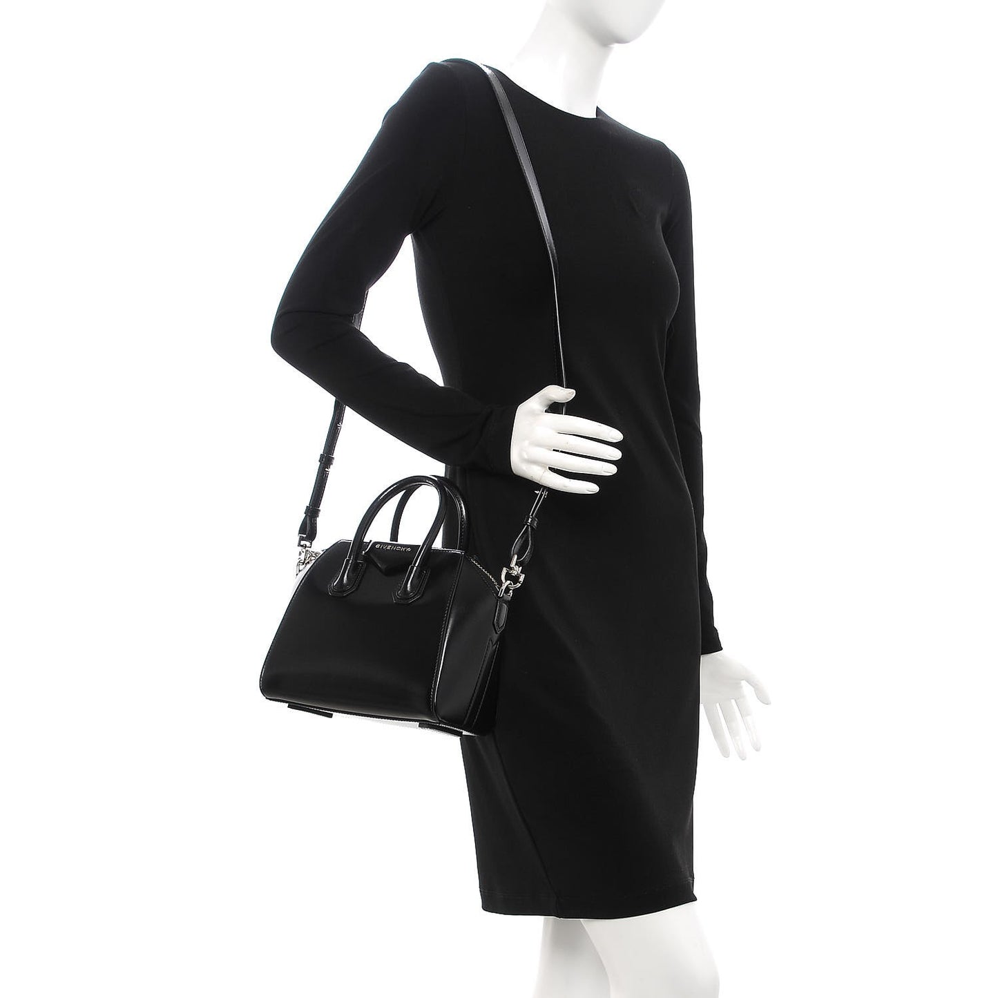Shiny Lord Calfskin Mini Antigona Black