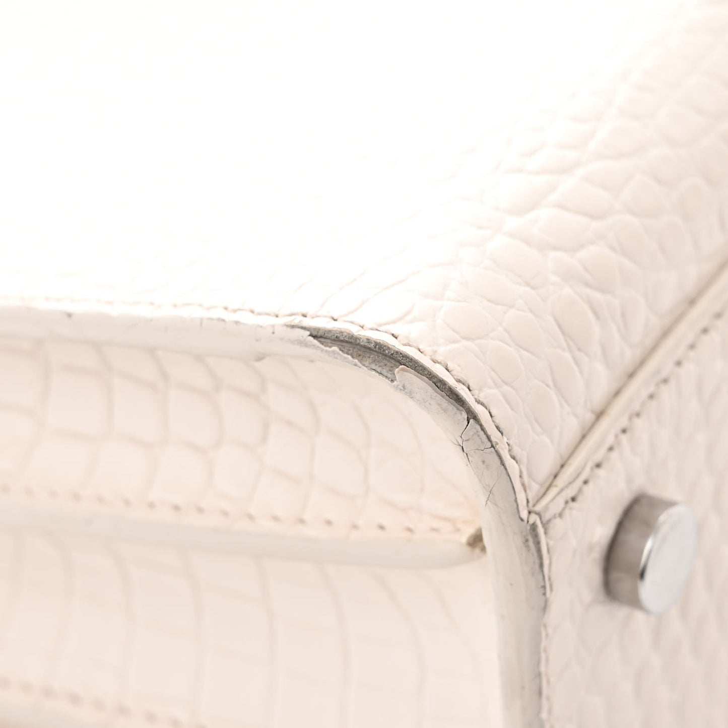 Calfskin Crocodile Embossed Baby Sac De Jour Crema Soft