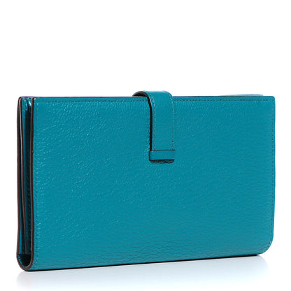 Hermes Chevre Mysore Bearn Wallet Bleu Paon 3 of 11