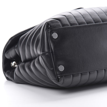 Saint Laurent Calfskin Y Quilted Monogram Large Loulou Chain Satchel Black 9 of 11