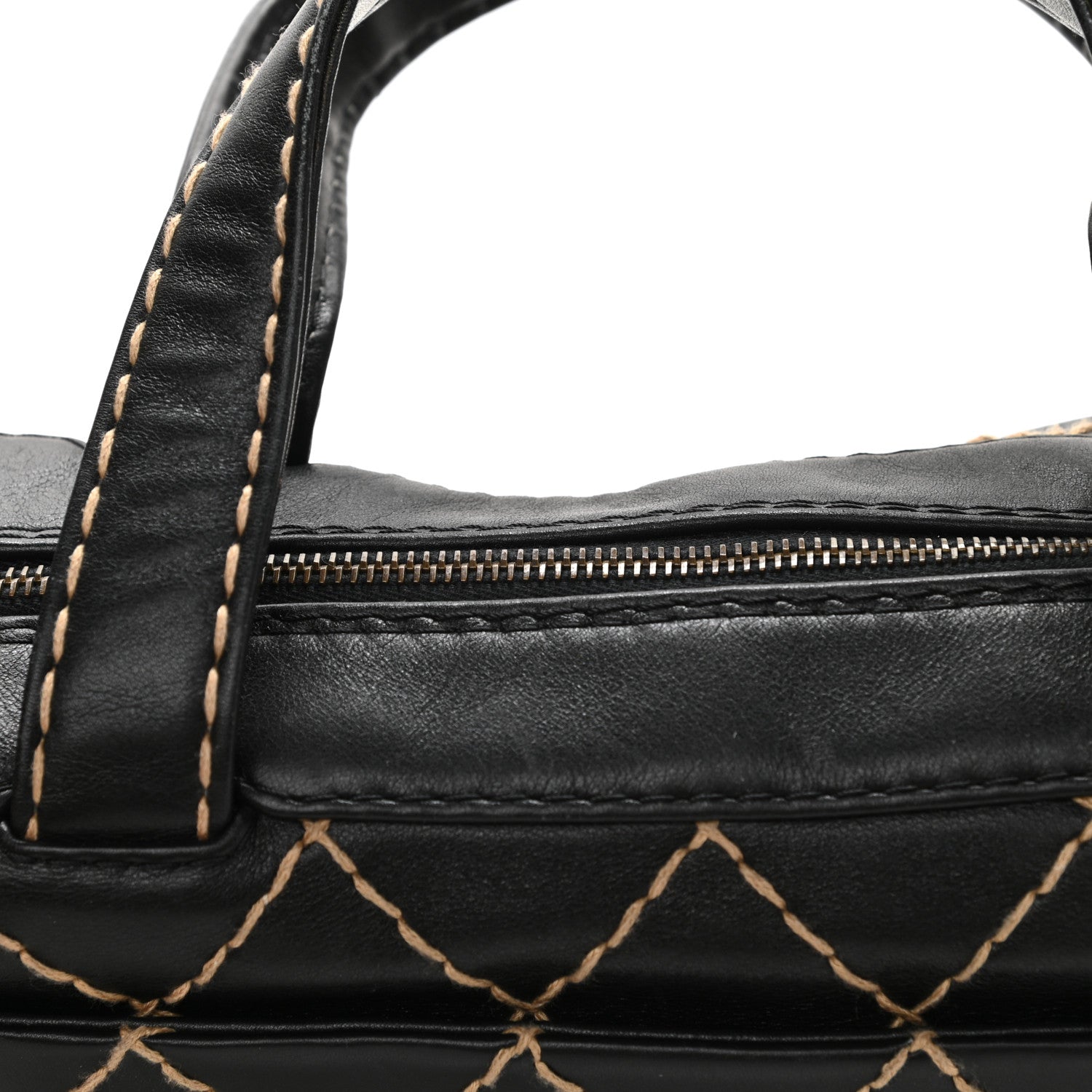 Chanel Calfskin Wild Stitch Top Handle Bag Black 11 of 13