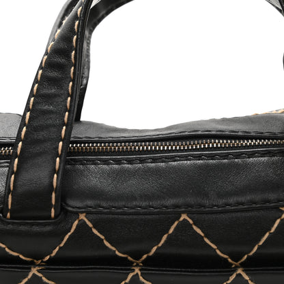 Chanel Calfskin Wild Stitch Top Handle Bag Black 11 of 13