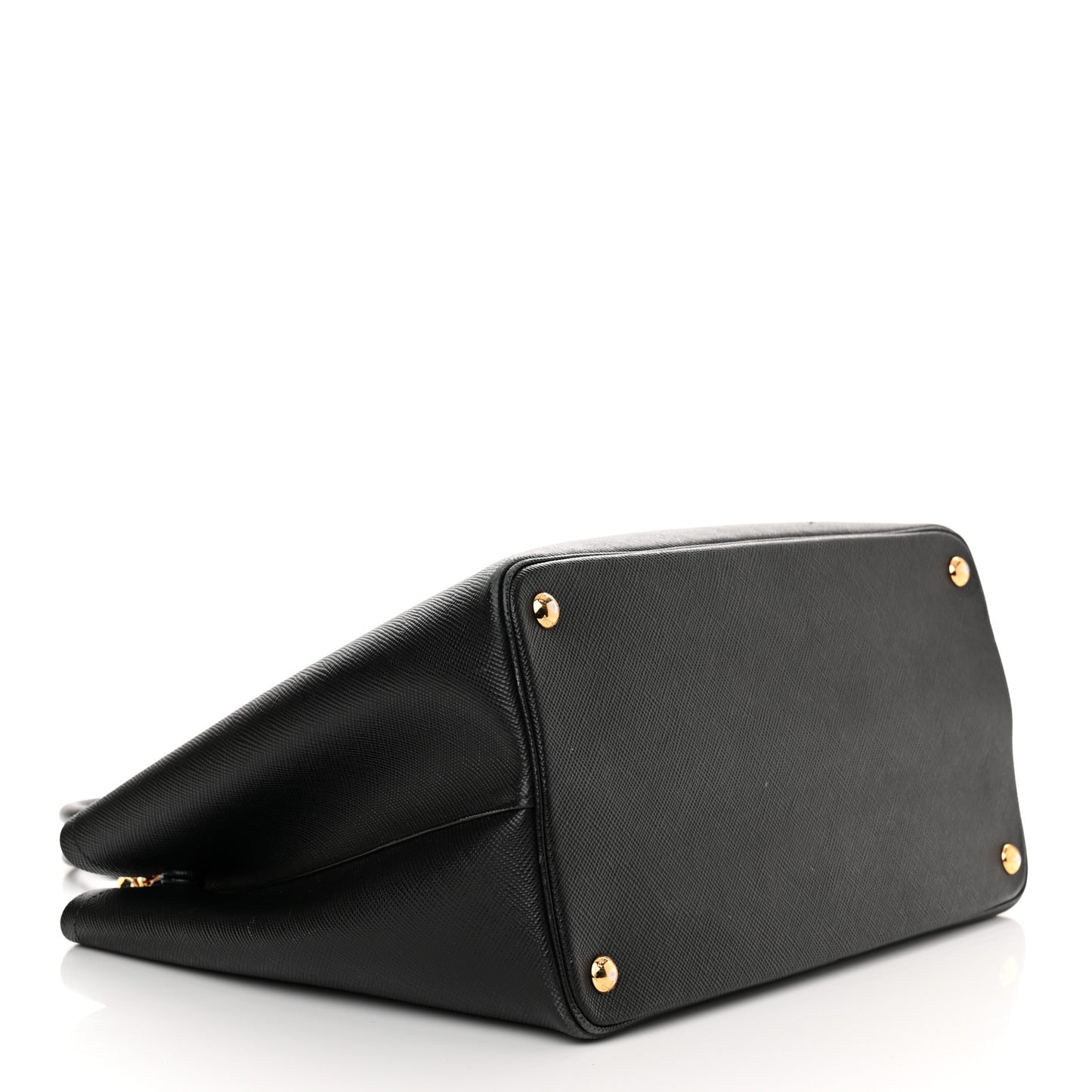 Saffiano Cuir Medium Double Bag Black Fuoco