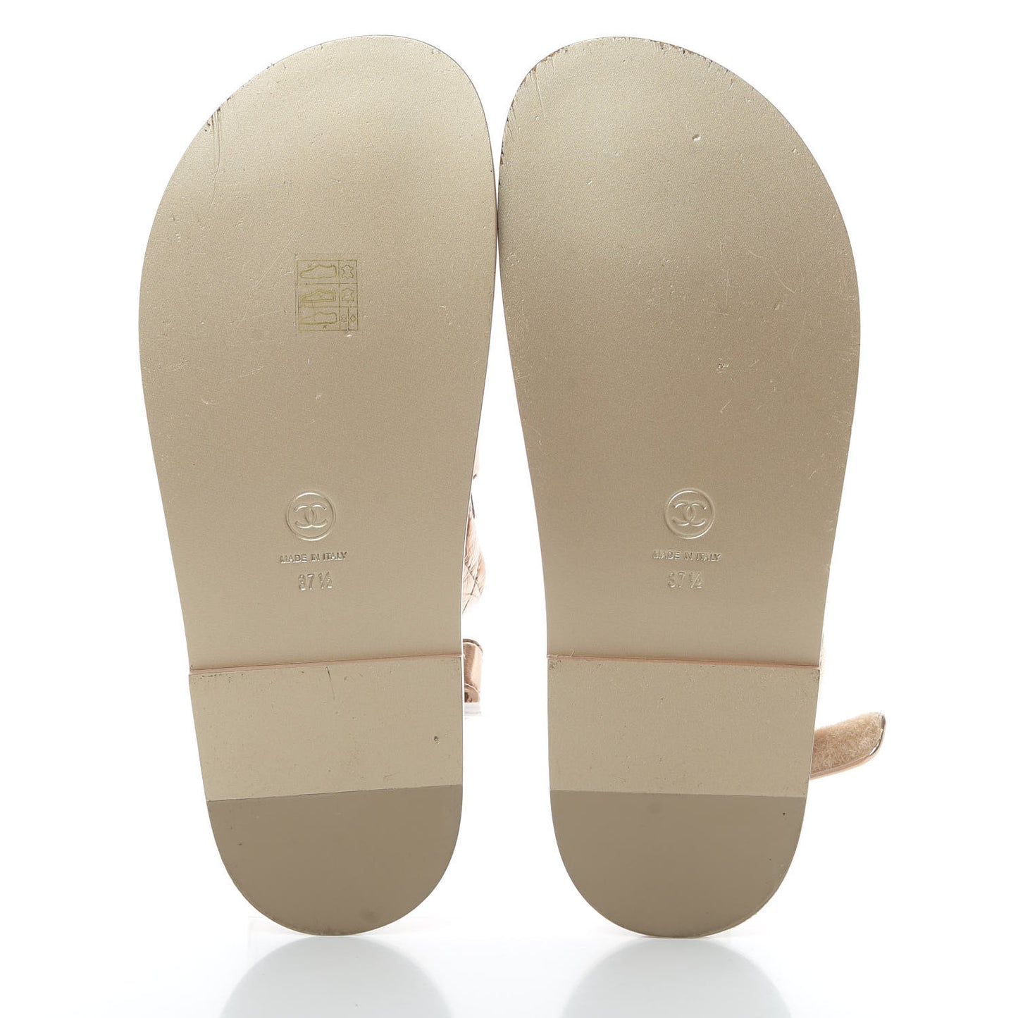 Iridescent Lambskin Quilted Velcro Dad Sandals 37.5 Light Bronze