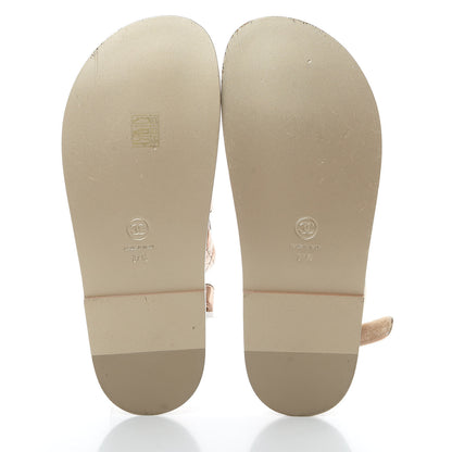 Chanel Iridescent Lambskin Quilted Velcro Dad Sandals 37.5 Light Bronze 5 of 12