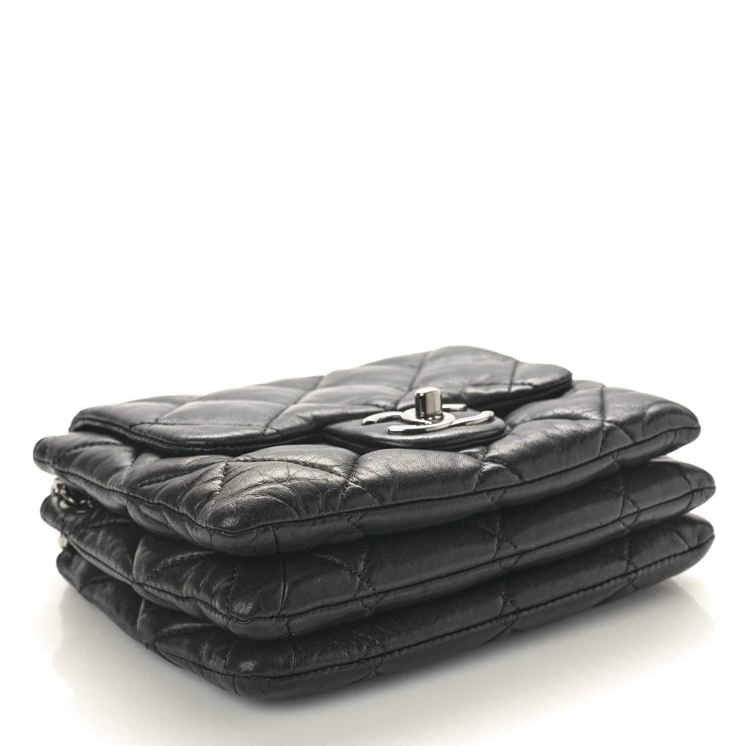 Chanel Lambskin Quilted Chanel 3 Small Accordion Flap Black 4 of 10