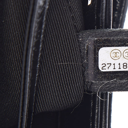 Chanel Glazed Calfskin Chevron Stitched Large 31 Shopping Bag Black 7 of 10