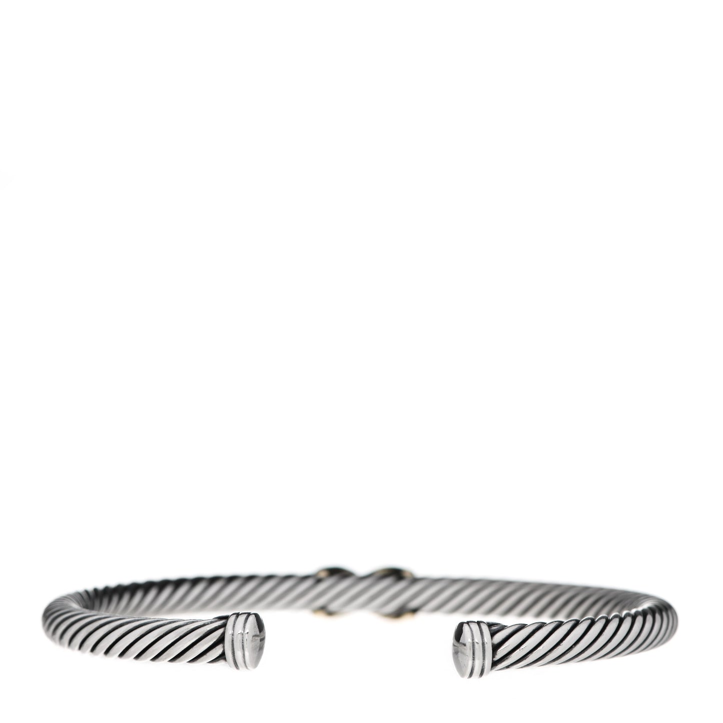 Sterling Silver 14K Yellow Gold 5mm X Station Cable Bracelet