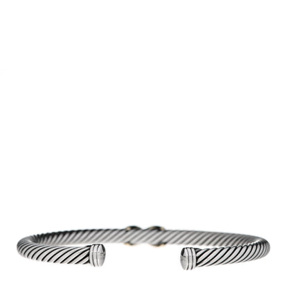 David Yurman Sterling Silver 14K Yellow Gold 5mm X Station Cable Bracelet 3 of 4