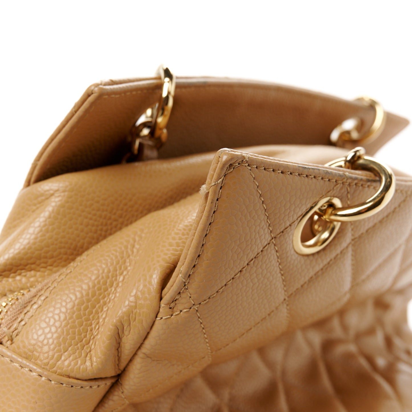 Caviar Quilted Petit Timeless Tote PTT Dark Beige