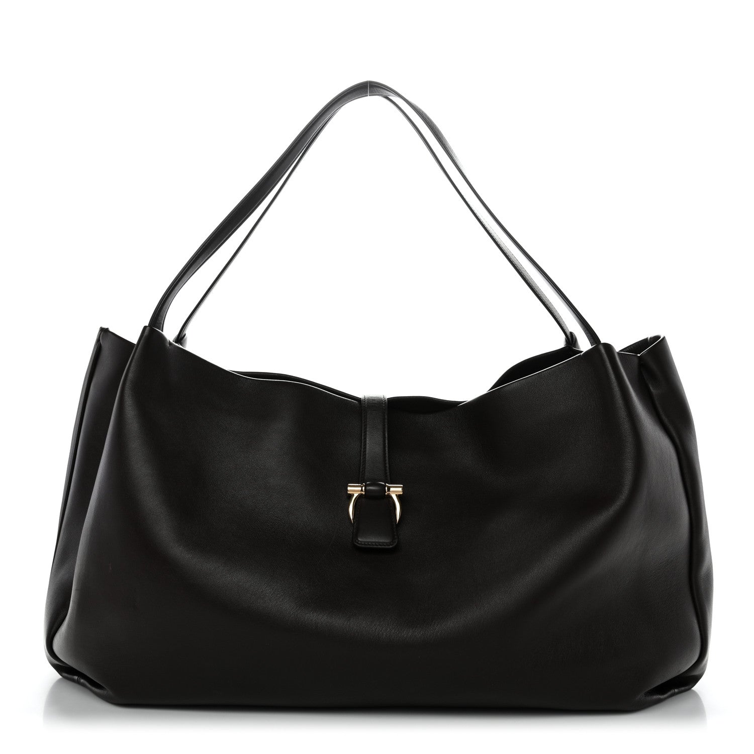 Salvatore Ferragamo Calfskin Large New Line Tote Testa Di Moro 1 of 12