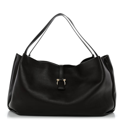 Salvatore Ferragamo Calfskin Large New Line Tote Testa Di Moro 1 of 12