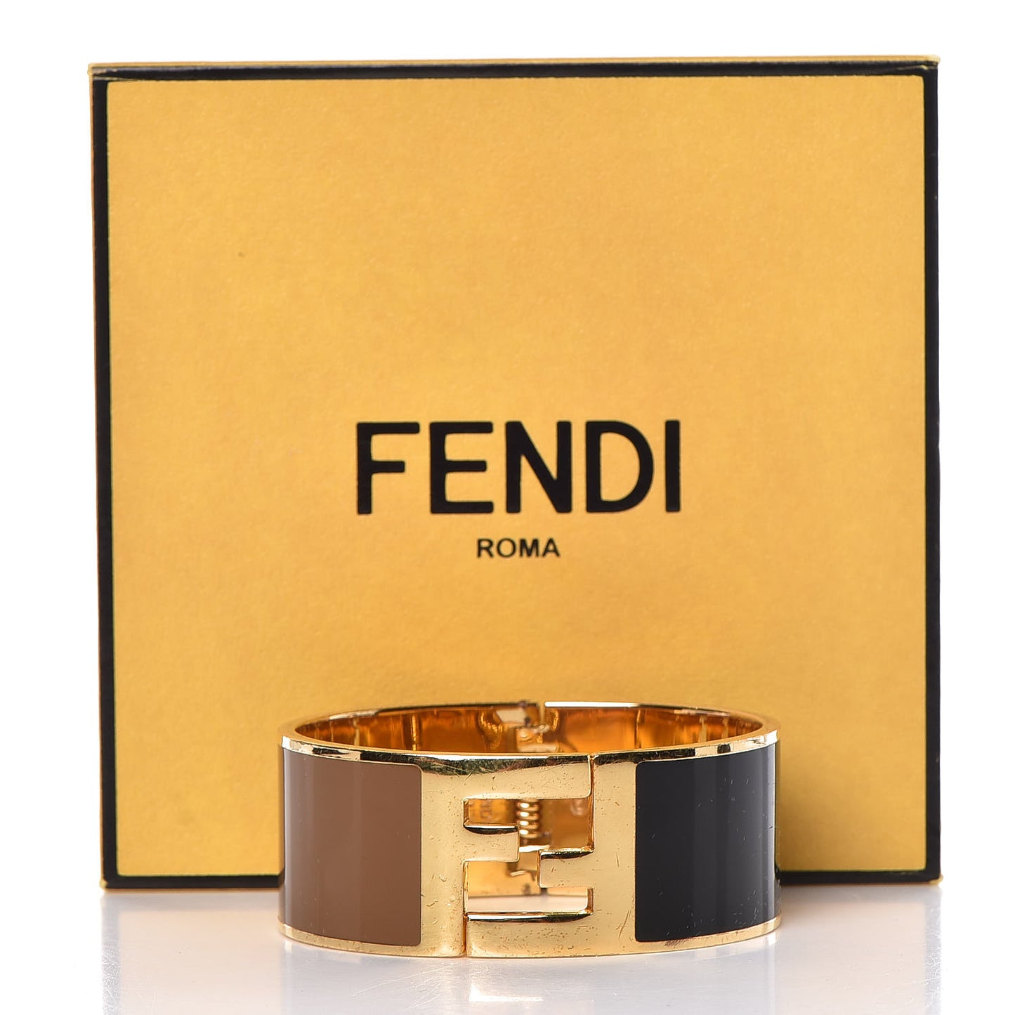 Enamel Fendista Bracelet S Gold Brown Black