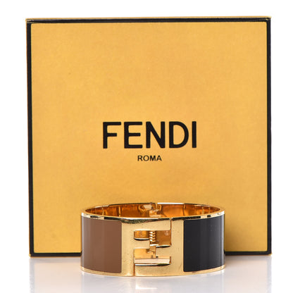Fendi Enamel Fendista Bracelet S Gold Brown Black 7 of 7
