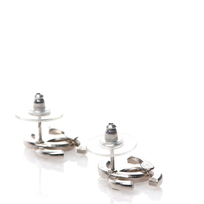 Chanel Baguette Crystal CC Earrings Silver 3 of 4