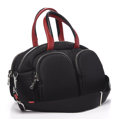 Prada Tessuto Nylon Pocket Top Handle Cargo Shoulder Bag Black Fuoco 3 of 9