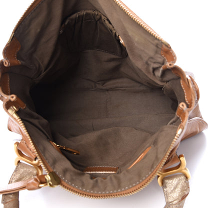Chloe Metallic Calfskin Medium Marcie Satchel Brown 4 of 24