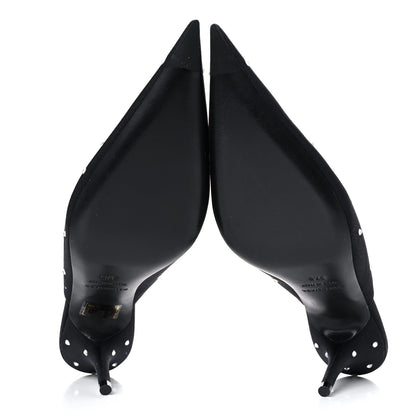 Balenciaga Satin Crystal Embellished Knife Mules 37.5 Black 5 of 10