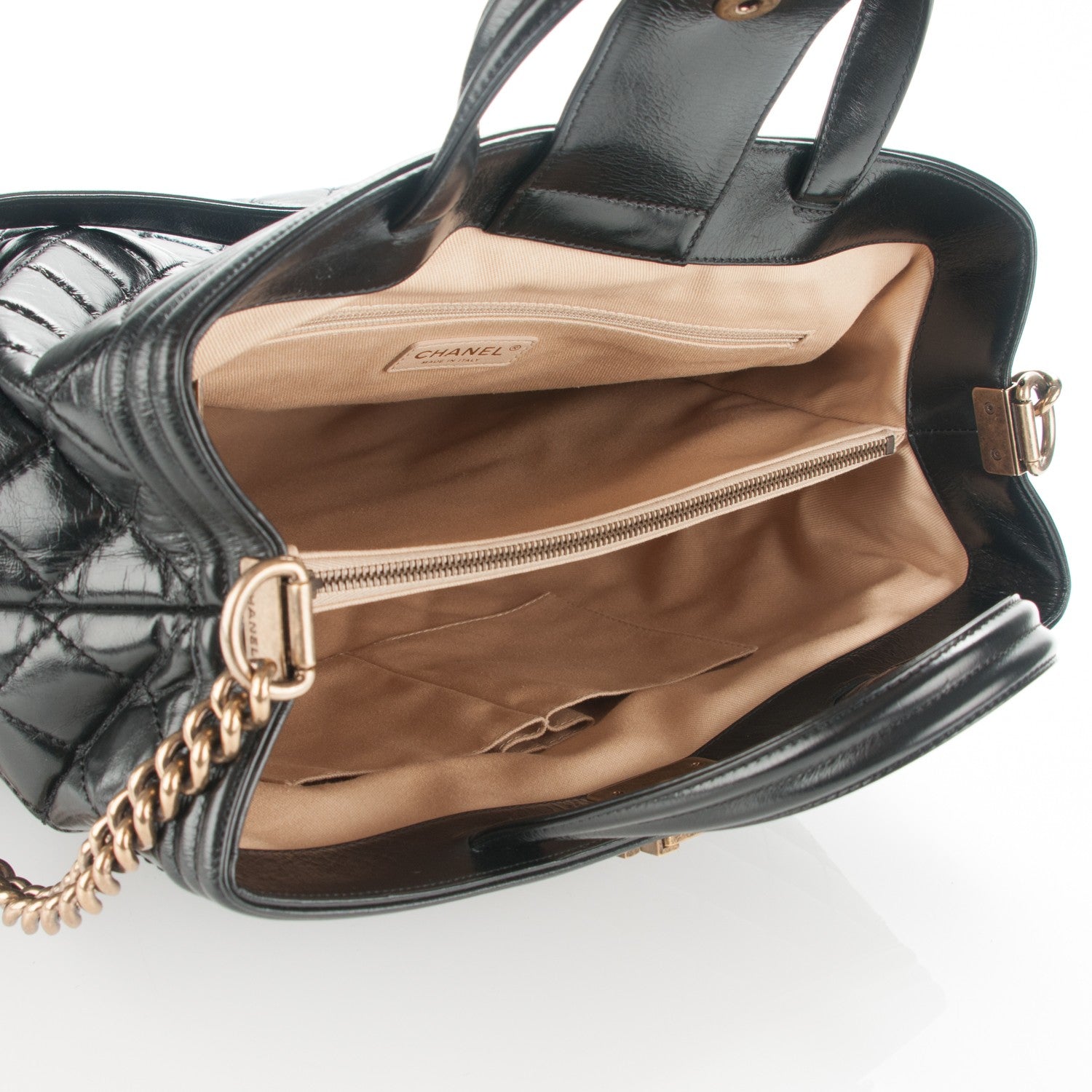 Chanel Glazed Calfskin Quilted Large Boy Tote Black 5 of 7