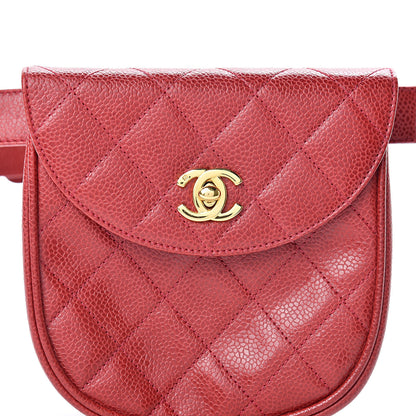 Chanel Caviar Quilted Flap Waist Belt Bag 75 30 Red 10 of 12
