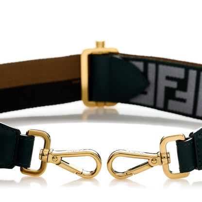 Fendi Ribbon Vitello Seta FF 1974 Pequin Reversible Adjustable Strap You Green 4 of 6