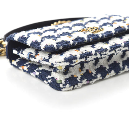 Chanel Tweed Quilted 19 Wallet On Chain WOC Ecru Navy Blue Multicolor 6 of 12