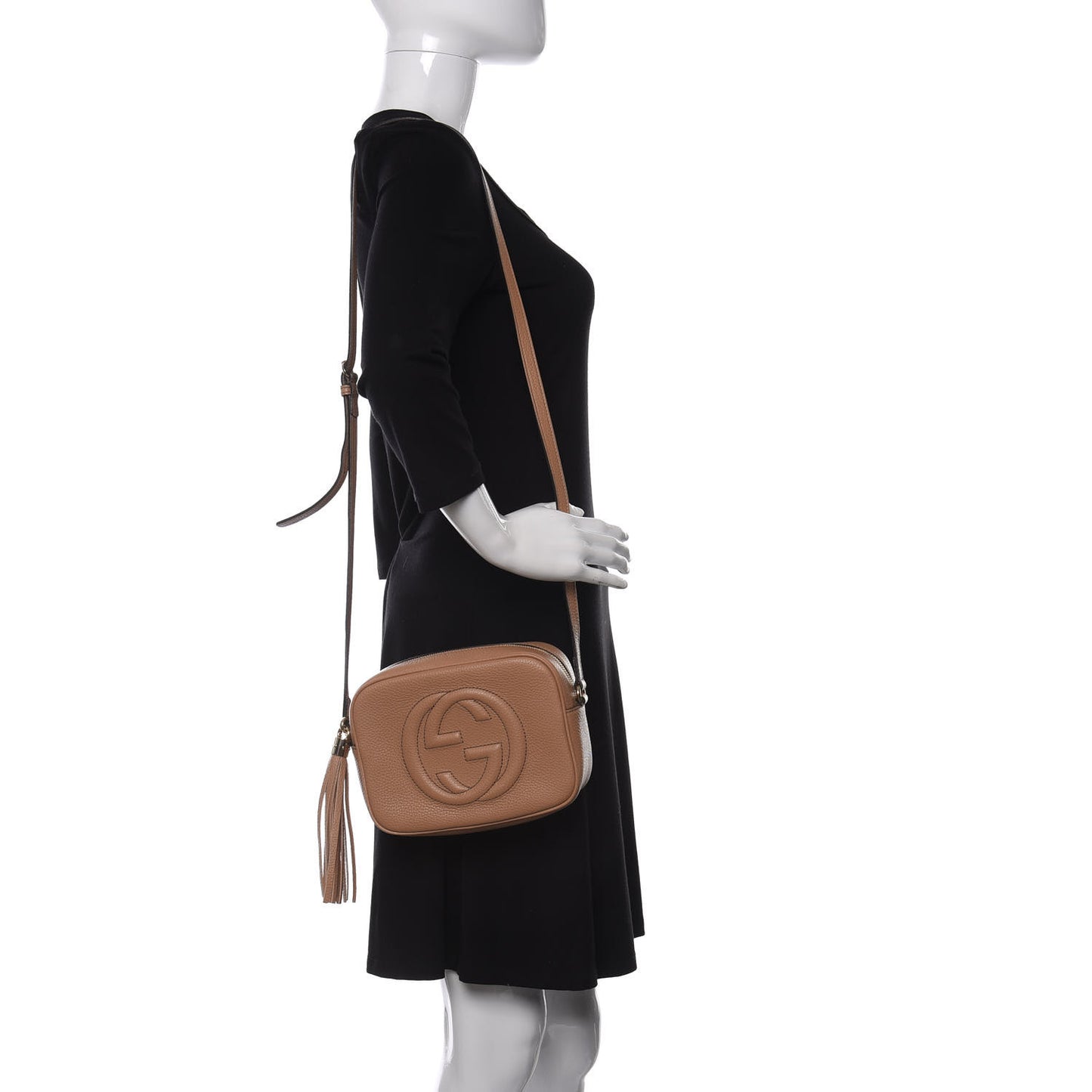 Pebbled Calfskin Small Soho Disco Bag Camelia