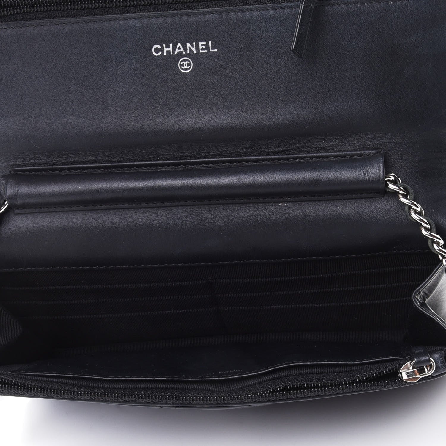Chanel Patent Quilted Wallet On Chain WOC Black 4 of 4