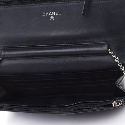 Chanel Patent Quilted Wallet On Chain WOC Black 4 of 4