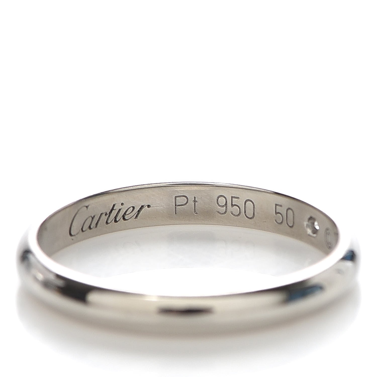 Cartier Platinum Diamond 2.6mm 1895 Wedding Band Ring 50 5.25 4 of 5