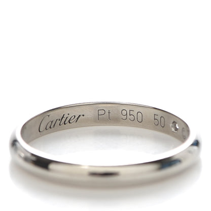 Cartier Platinum Diamond 2.6mm 1895 Wedding Band Ring 50 5.25 4 of 5