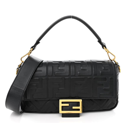 Fendi Nappa FF 1974 Embossed Baguette Black 1 of 9