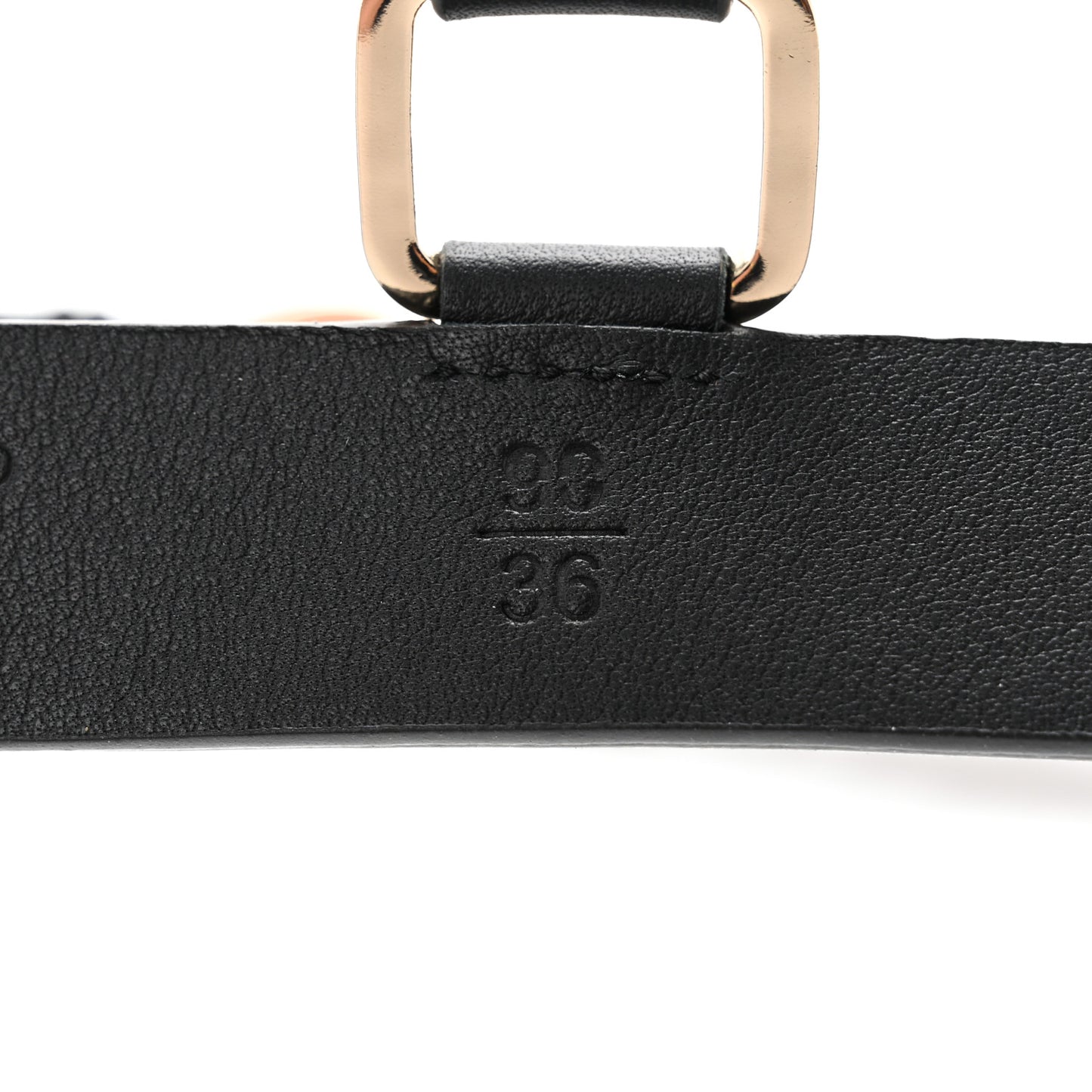 Lambskin Calfskin CC Chain Belt Suspenders 90 36 Black