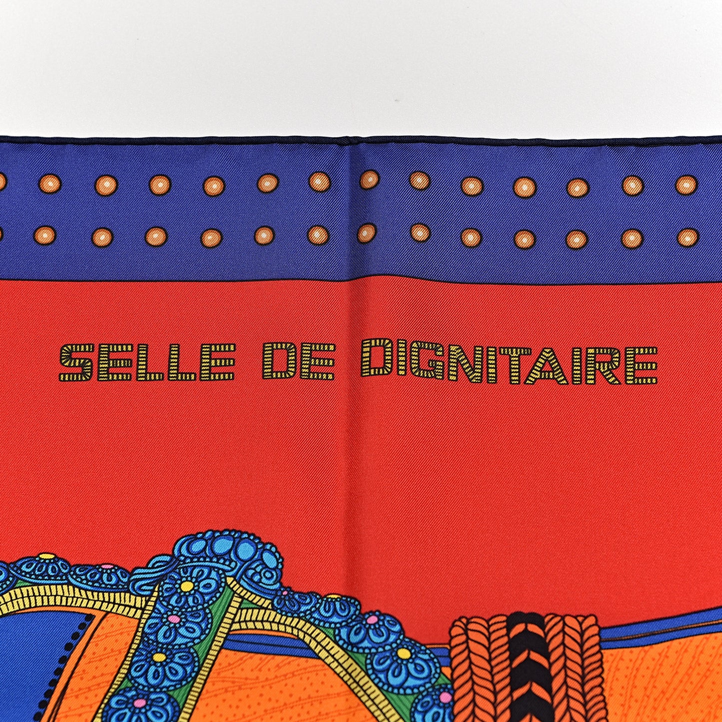 Silk Selle De Dignitaire Scarf 90 Rouge Violet Orange
