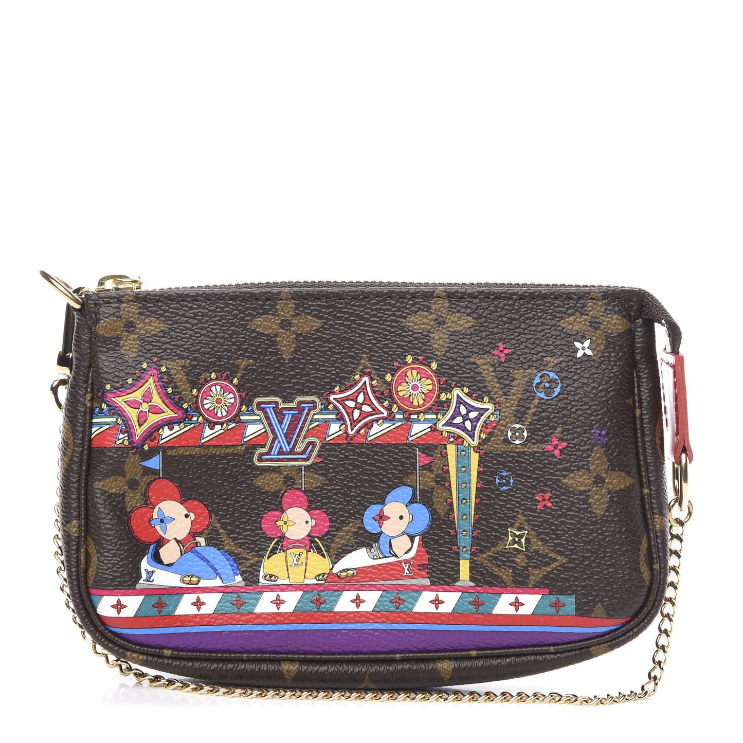 Monogram 2020 Christmas Animation Bumper Cars Mini Pochette Accessories Coquelicot