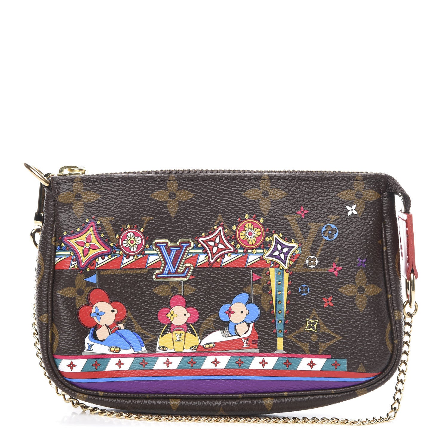 Louis Vuitton Monogram 2020 Christmas Animation Bumper Cars Mini Pochette Accessories Coquelicot 1 of 10
