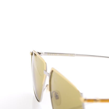Gucci Metal Aviator Sunglasses GG0365S Silver Yellow 6 of 8