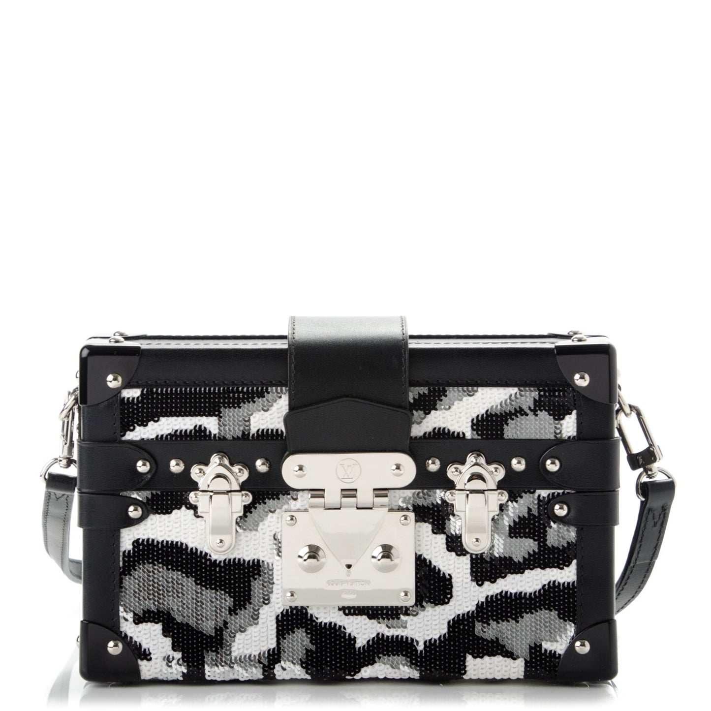 Sequins Leopard Petite Malle Black Gris