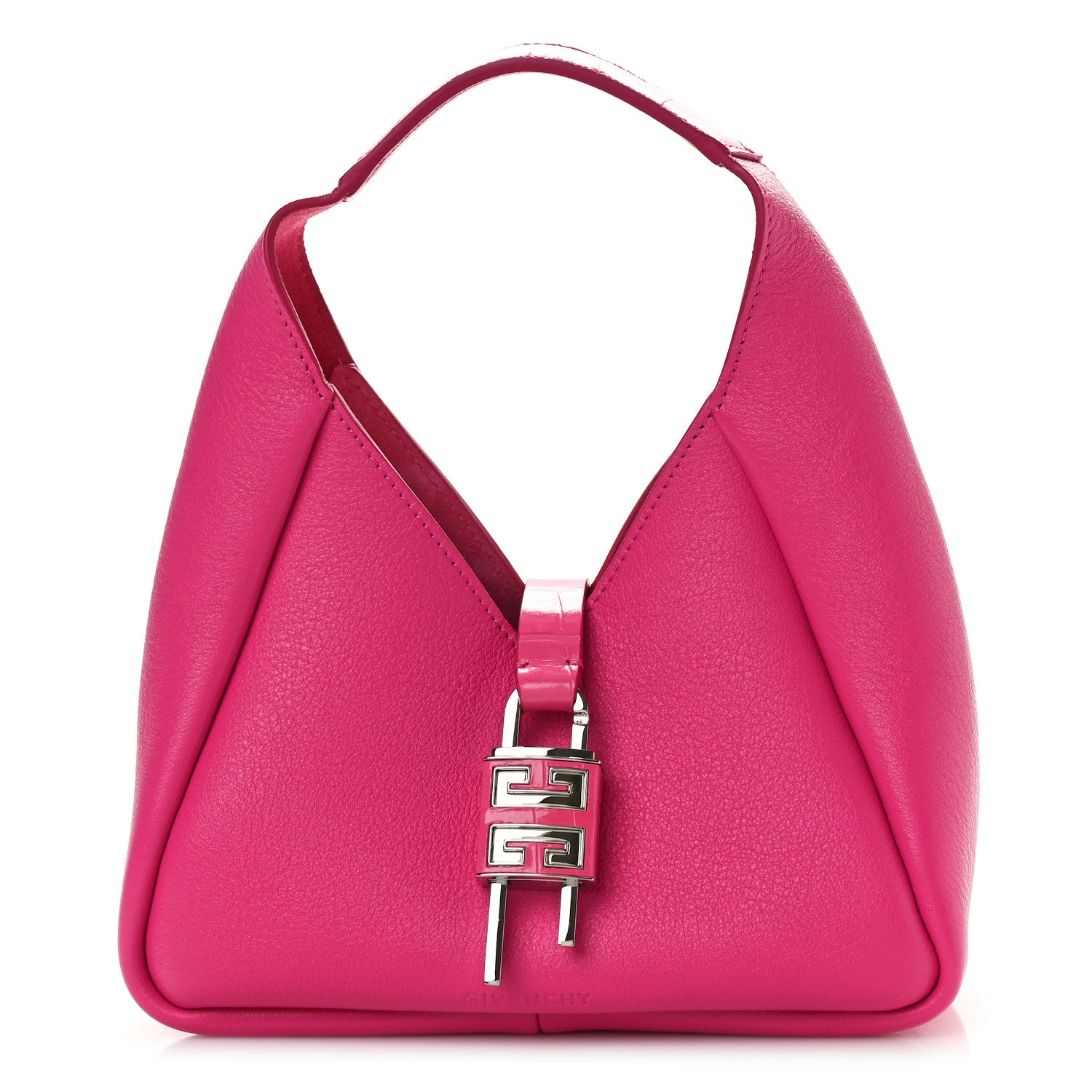 Givenchy Grained Calfskin Mini G-Lock Hobo Neon Pink 1 of 9