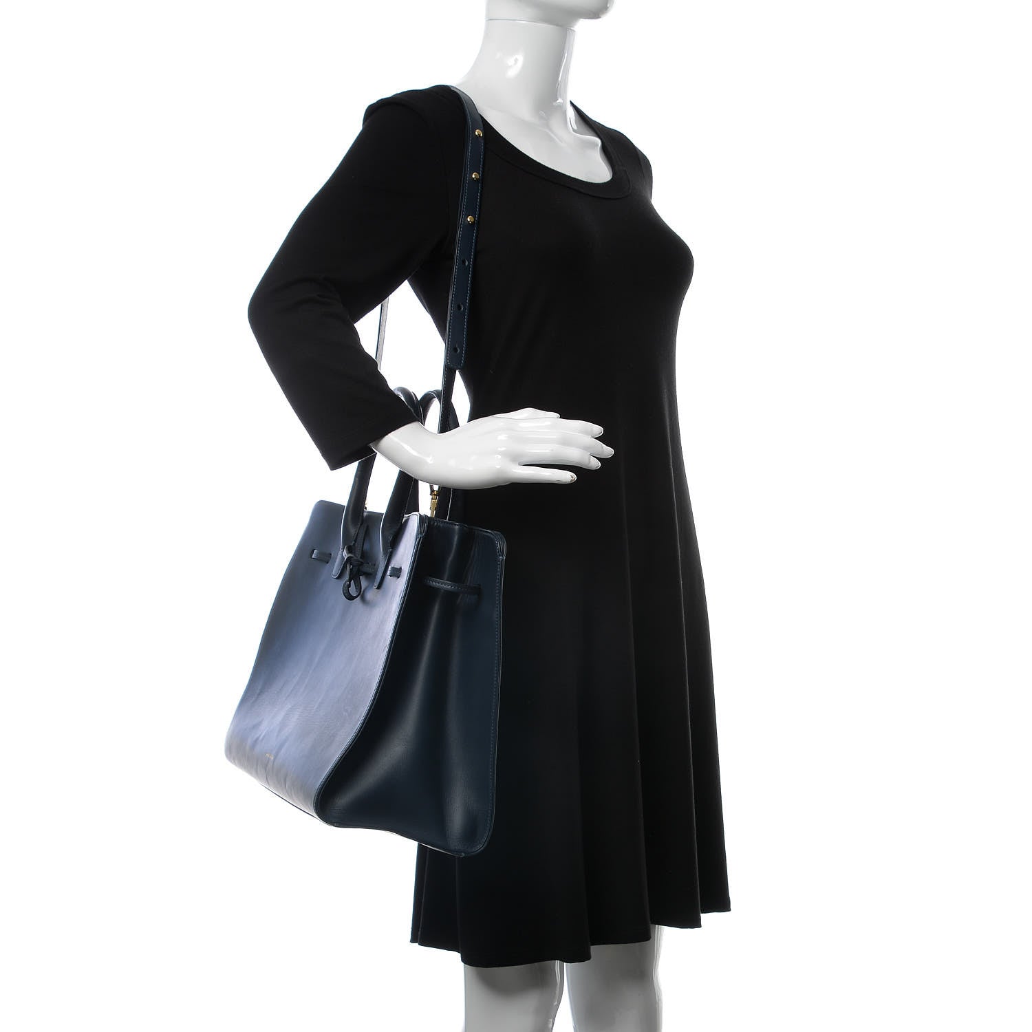 Mansur Gavriel Calfskin Large Sun Bag Blu 3 of 10