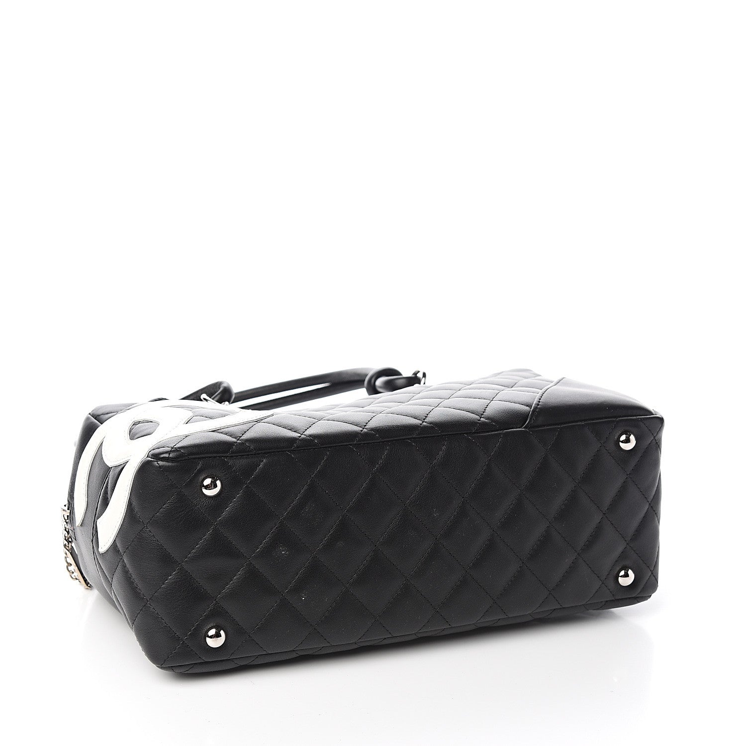 Chanel Calfskin Quilted Large Cambon Bowler Black White 3 of 10
