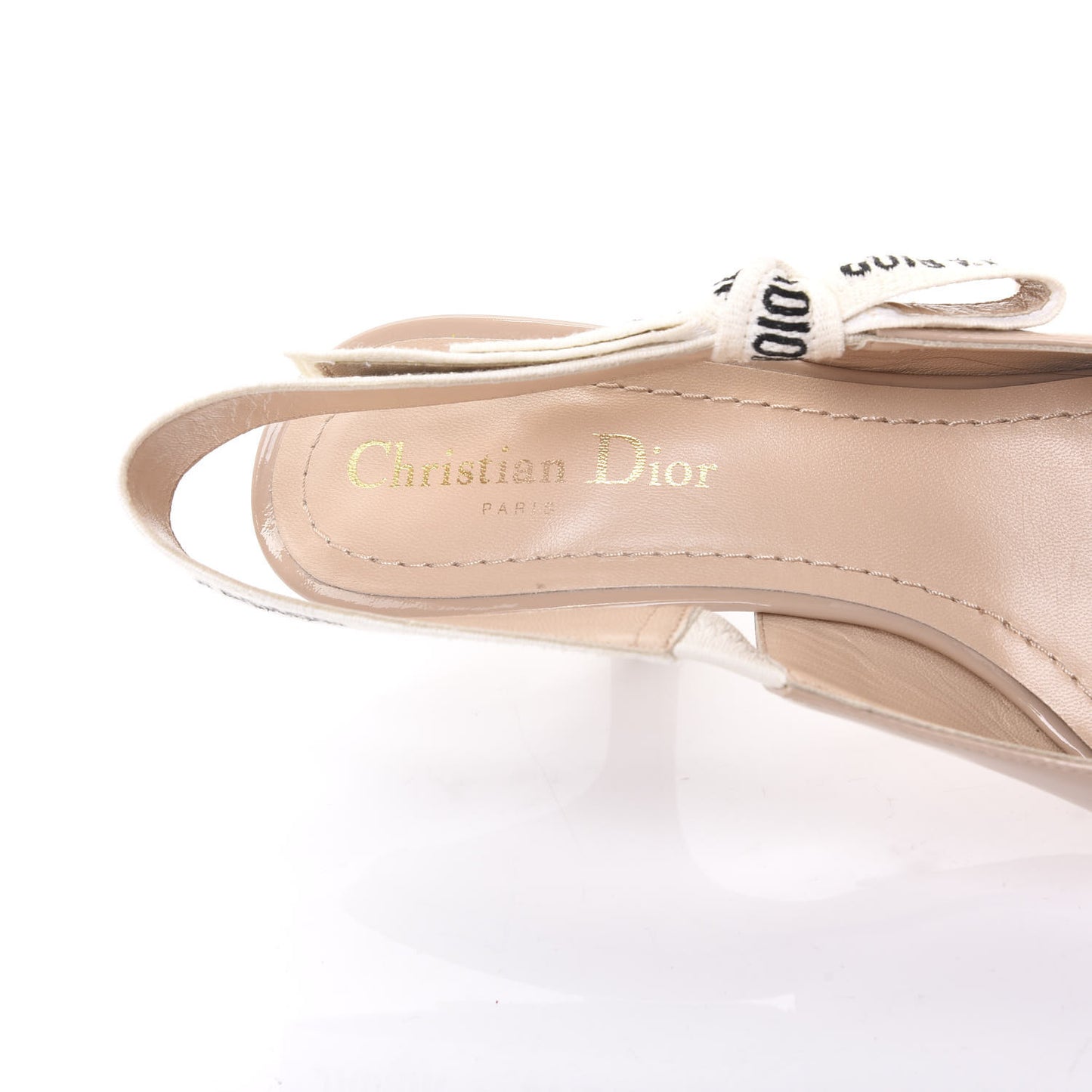 Patent Ribbon J'Adior Slingback 65mm Pumps 37.5 Nude