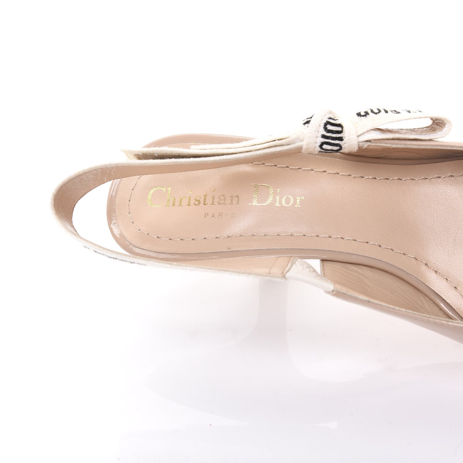 Christian Dior Patent Ribbon J'Adior Slingback 65mm Pumps 37.5 Nude 7 of 9