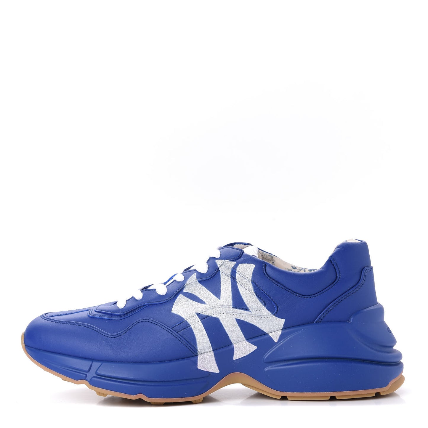 X MLB Calfskin NY Yankees Mens Rhyton Sneakers 8 Electric Blue