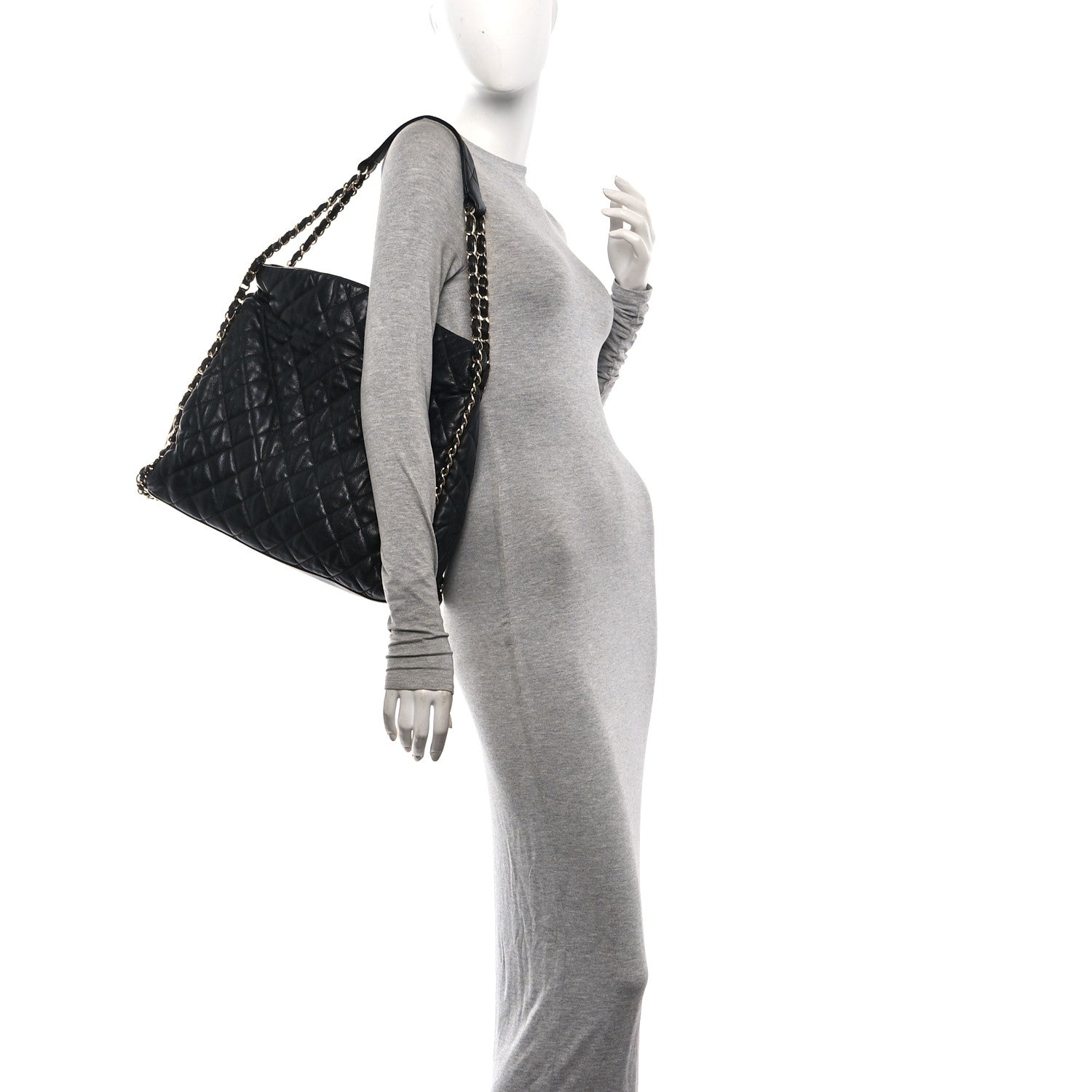 Chanel Calfskin Quilted Medium Chain Me Hobo Black 2 of 10