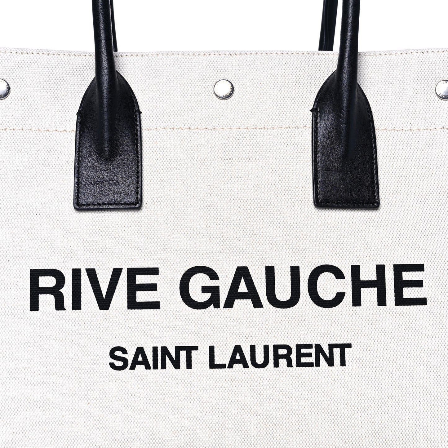 Linen Calfskin Small Rive Gauche Tote Optic White